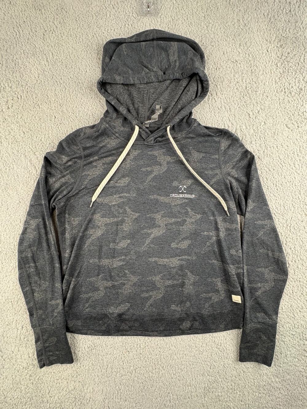 Vuori Halo Essential Pullover Hoodie Women's Small Gray Camouflage Troubadour